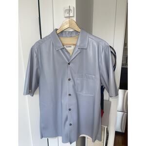 VEGAN LEATHER TOP- LIGHT BLUE - NANUSHKA